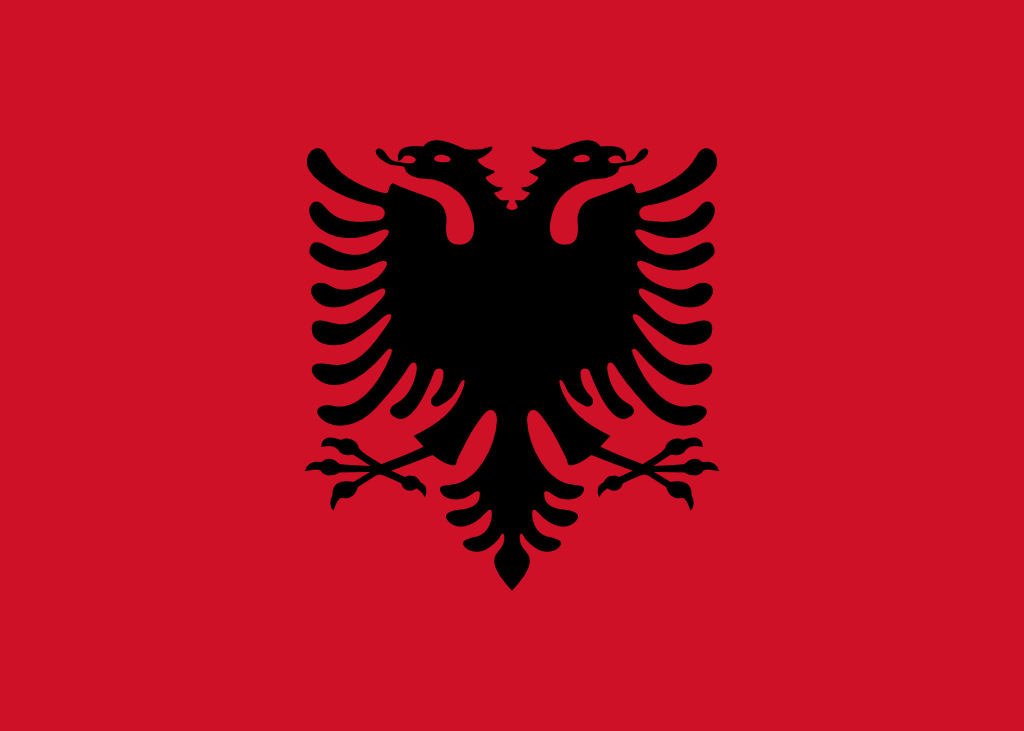 Bild der Staatsflagge Albanien - mit einer Auflösung von 1024x731 - Europa