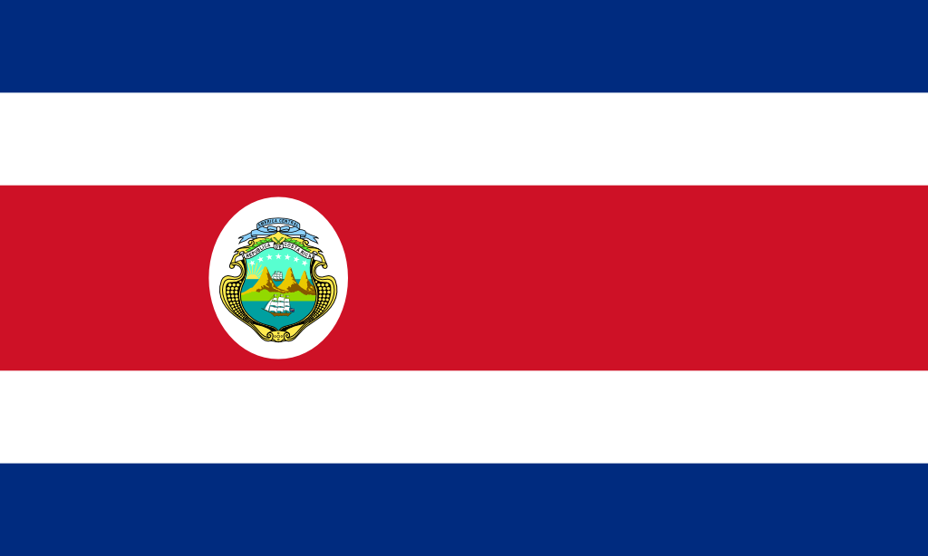 Bild der Staatsflagge Costa Rica - mit einer Auflösung von 1024x614 - Mittelamerika