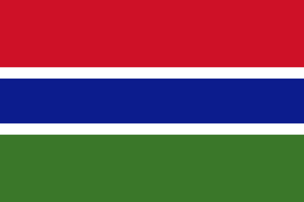 Bild der Staatsflagge Gambia - mit einer Auflösung von 1024x683 - Afrika