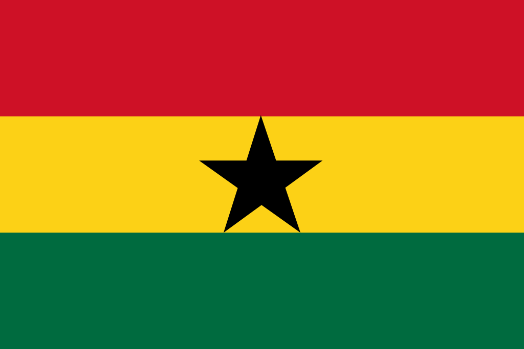 Bild der Staatsflagge Ghana - mit einer Auflösung von 1024x683 - Afrika