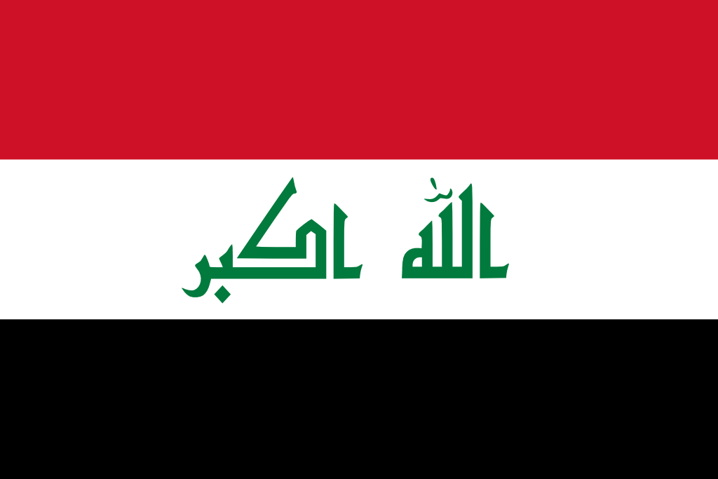 Bild der Staatsflagge Irak - mit einer Auflösung von 1024x683 - Naher Osten