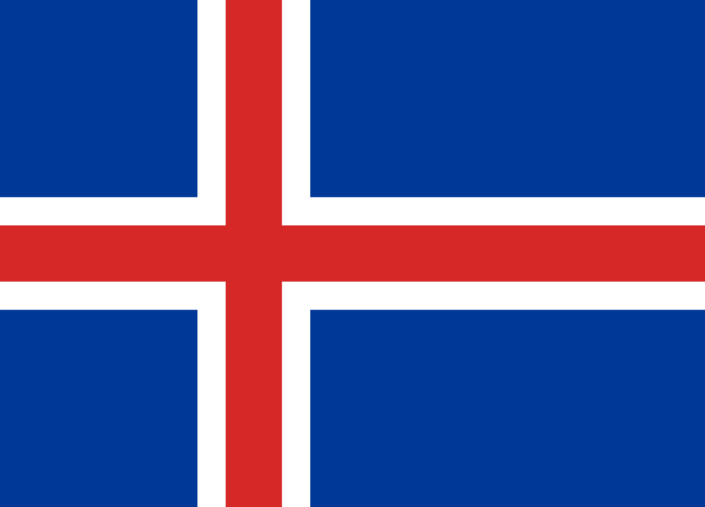 Bild der Staatsflagge Island - mit einer Auflösung von 1024x737 - Europa