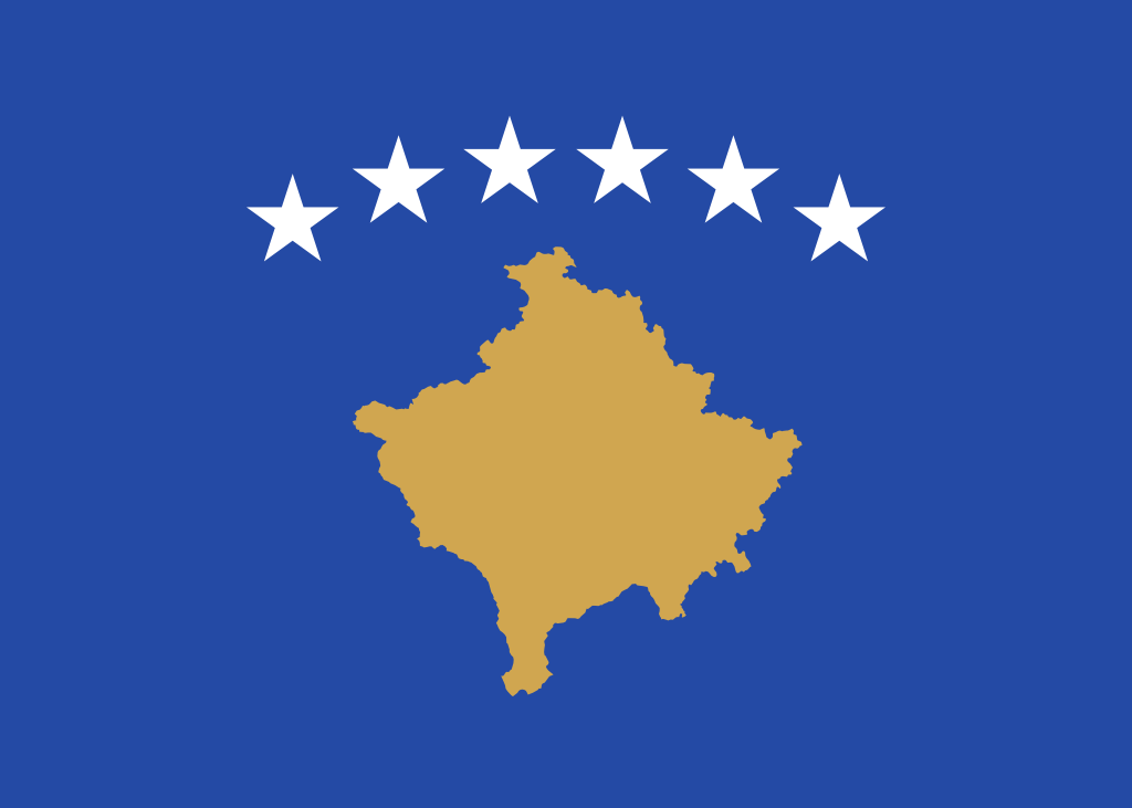 Bild der Staatsflagge Kosovo - mit einer Auflösung von 1024x731 - Europa