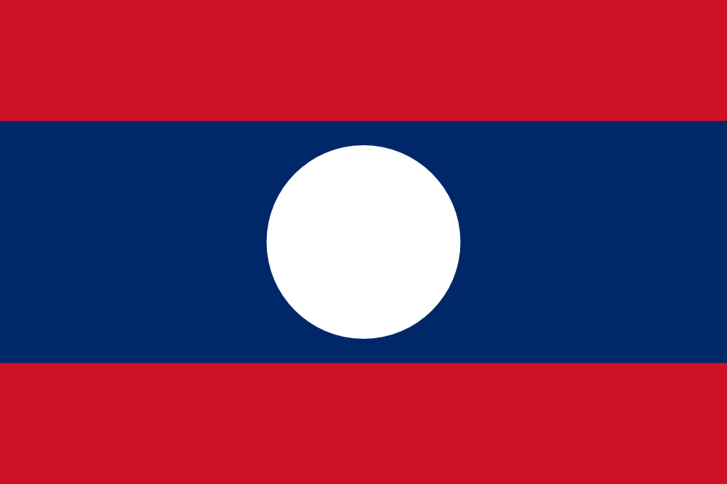 Bild der Staatsflagge Laos - mit einer Auflösung von 1024x683 - Ostasien