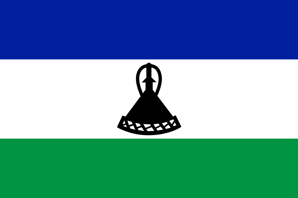 Bild der Staatsflagge Lesotho - mit einer Auflösung von 1024x683 - Afrika