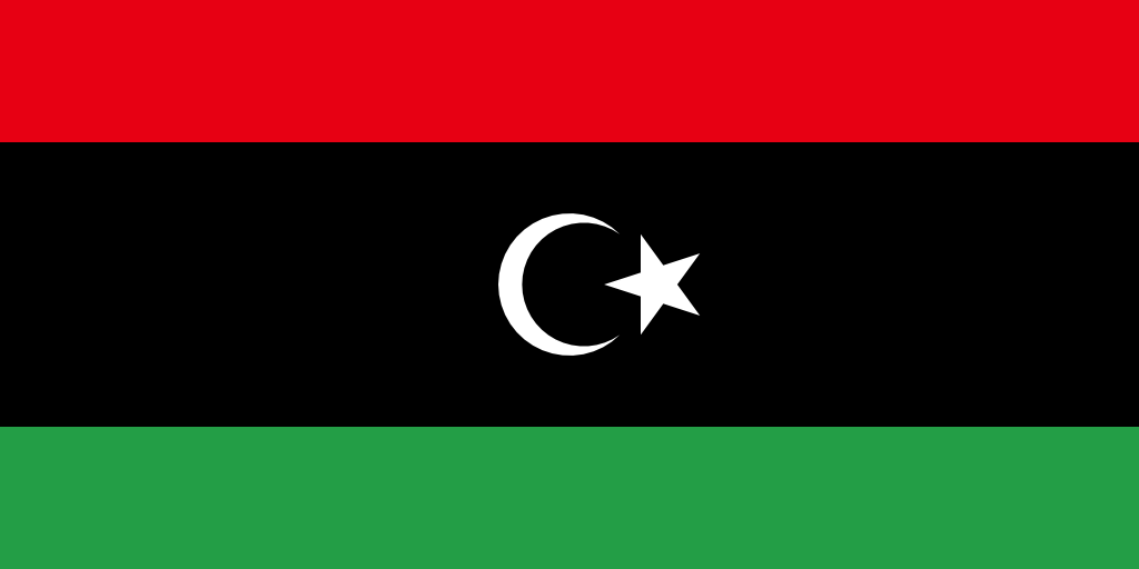 Bild der Staatsflagge Libyen - mit einer Auflösung von 1024x512 - Afrika