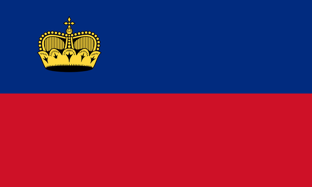 Bild der Staatsflagge Liechtenstein - mit einer Auflösung von 1024x614 - Europa