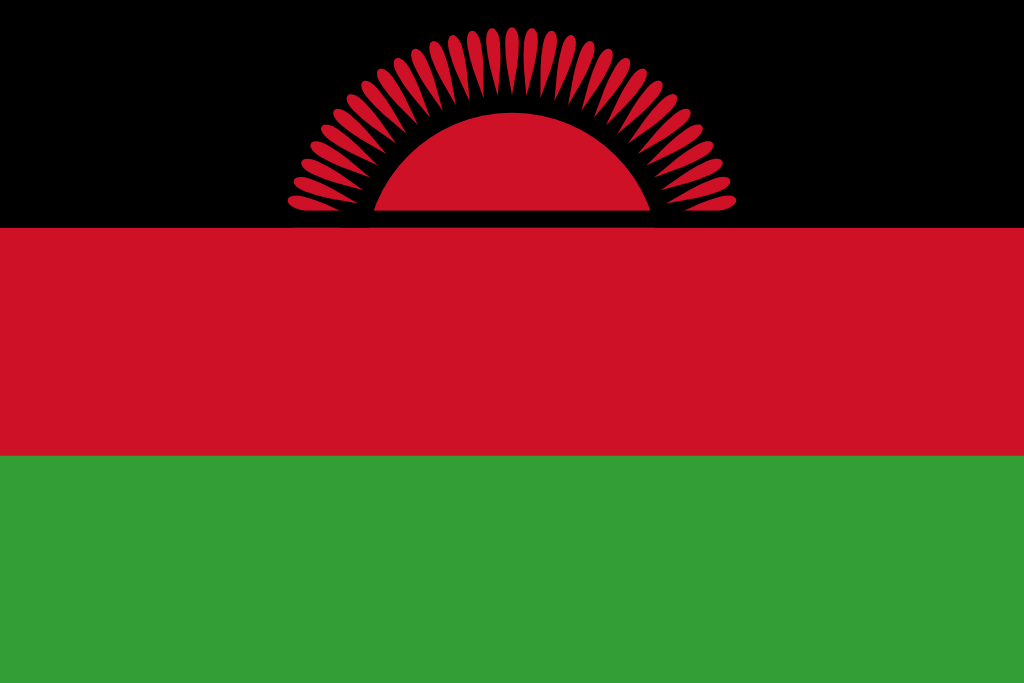 Bild der Staatsflagge Malawi - mit einer Auflösung von 1024x683 - Afrika
