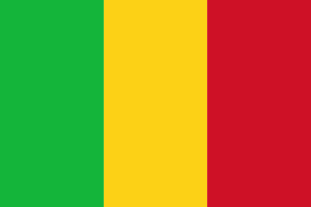 Bild der Staatsflagge Mali - mit einer Auflösung von 1024x683 - Afrika