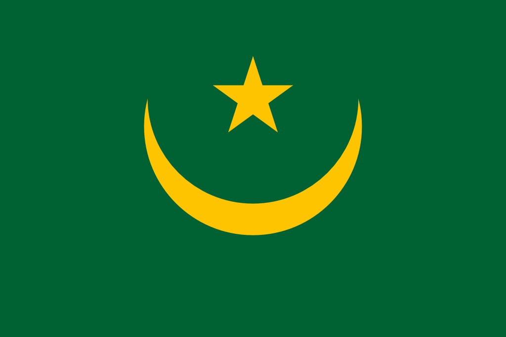 Bild der Staatsflagge Mauretanien - mit einer Auflösung von 1024x683 - Afrika