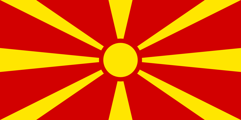 Bild der Staatsflagge Mazedonien - mit einer Auflösung von 1024x512 - Europa