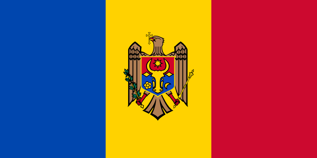 Bild der Staatsflagge Moldawien - mit einer Auflösung von 1024x512 - Europa