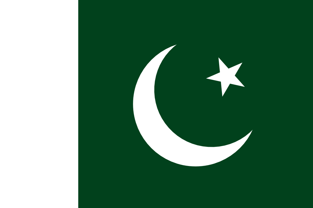 Bild der Staatsflagge Pakistan - mit einer Auflösung von 1024x683 - Südasien