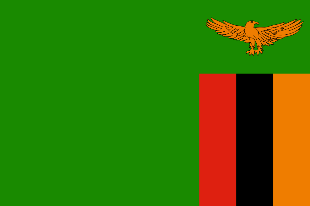 Bild der Staatsflagge Sambia - mit einer Auflösung von 1024x683 - Afrika