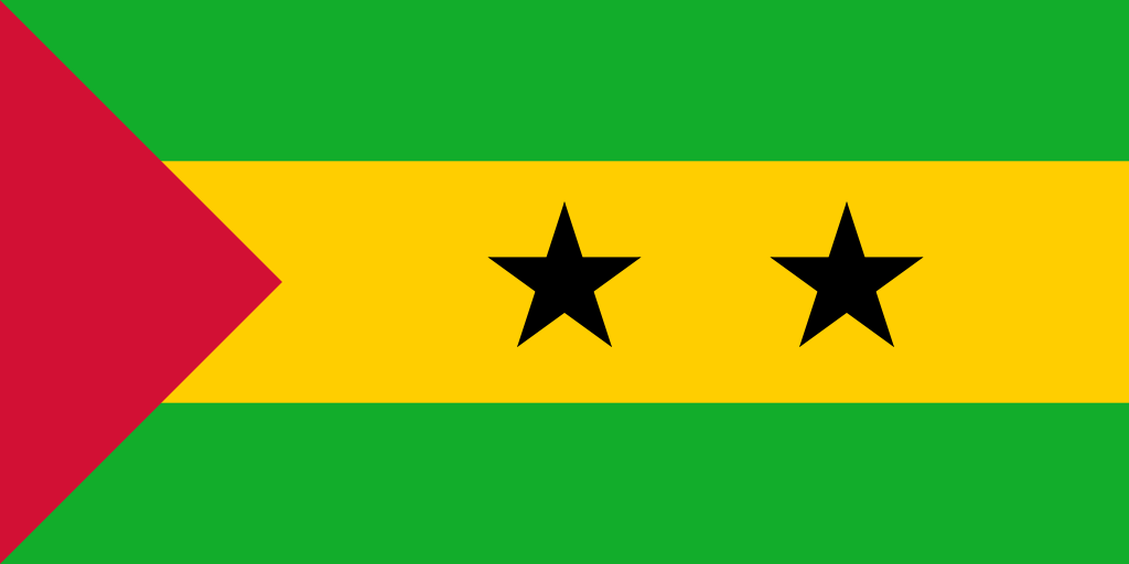 Bild der Staatsflagge Sao Tome und Principe - mit einer Auflösung von 1024x512 - Afrika