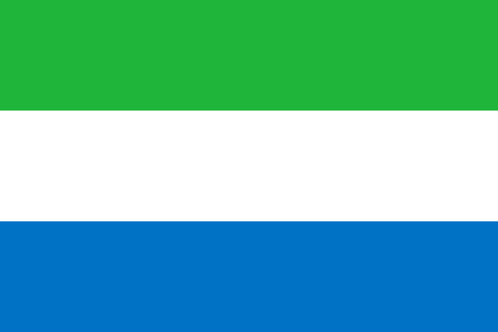 Bild der Staatsflagge Sierra Leone - mit einer Auflösung von 1024x683 - Afrika