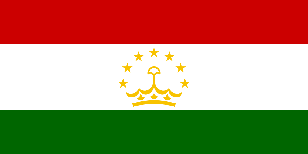 Bild der Staatsflagge Tadschikistan - mit einer Auflösung von 1024x512 - Zentralasien