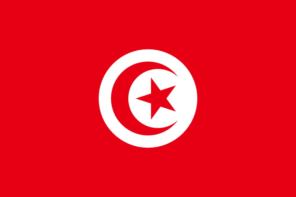 Bild der Staatsflagge Tunesien - mit einer Auflösung von 1024x683 - Afrika