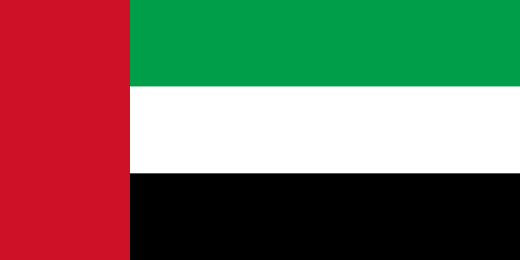 Bild der Staatsflagge Vereinigte Arabische Emirate - mit einer Auflösung von 1024x512 - Naher Osten