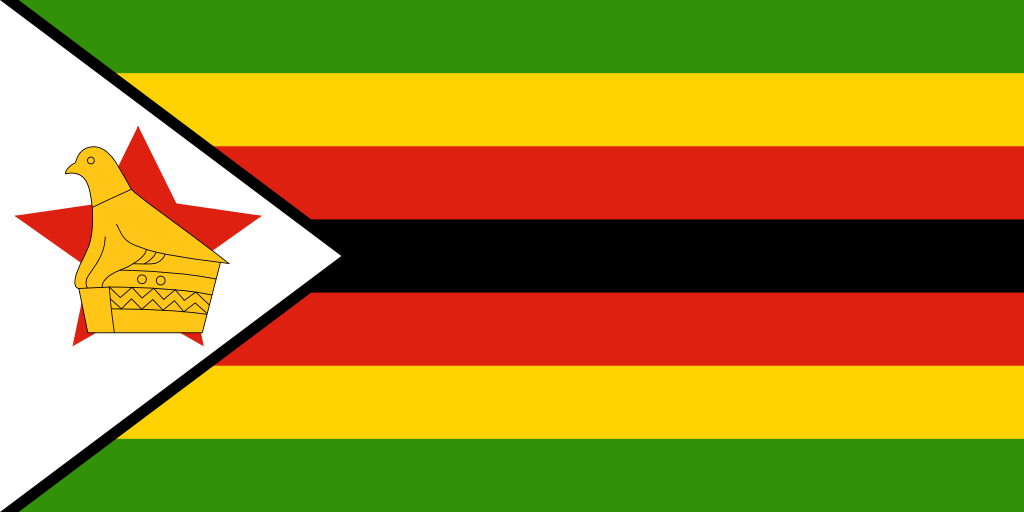 Bild der Staatsflagge Zimbabwe - mit einer Auflösung von 1024x512 - Afrika