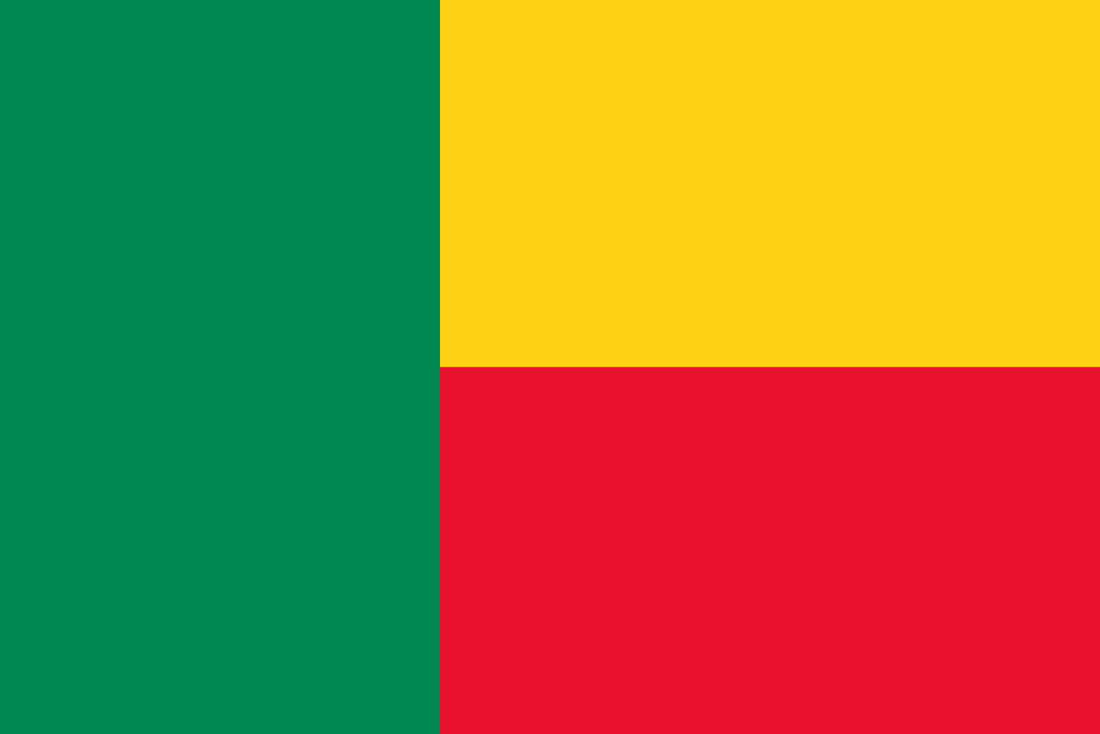 Bild der Staatsflagge Benin - mit einer Auflösung von 1600x1067 - Afrika