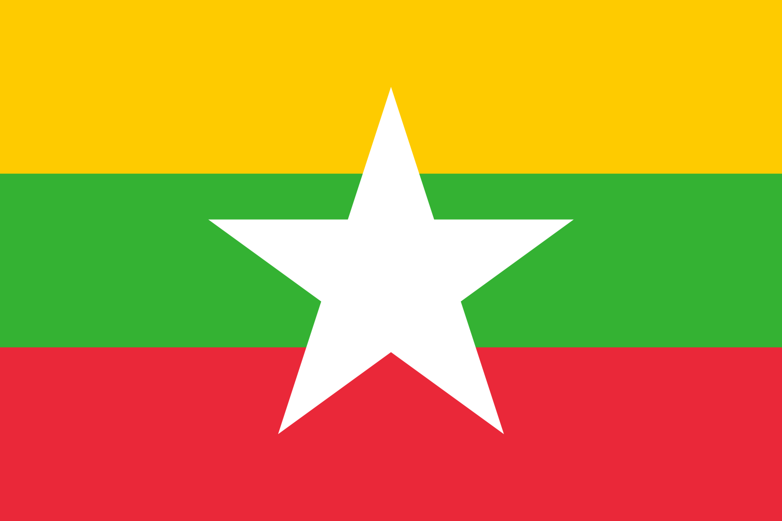 Bild der Staatsflagge Birma - mit einer Auflösung von 1600x1067 - Ostasien