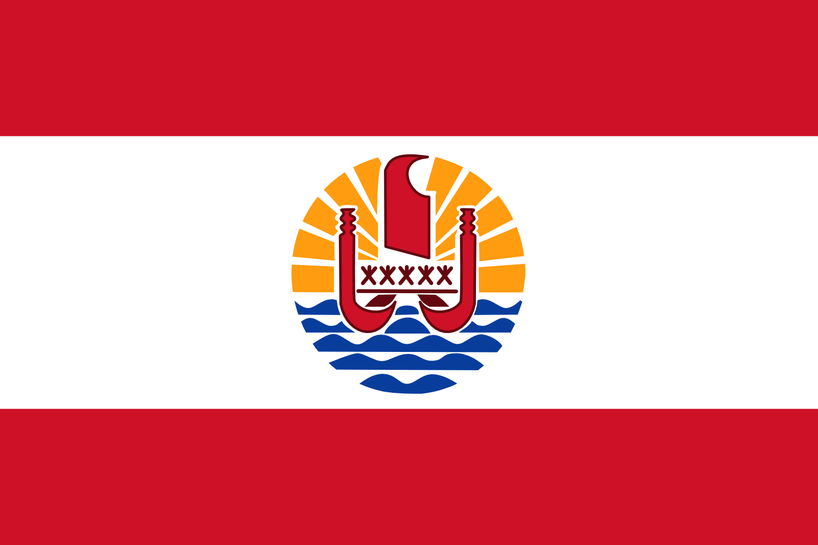 Bild der Staatsflagge Französisch-Polynesien - mit einer Auflösung von 1600x1067 - Ozeanien