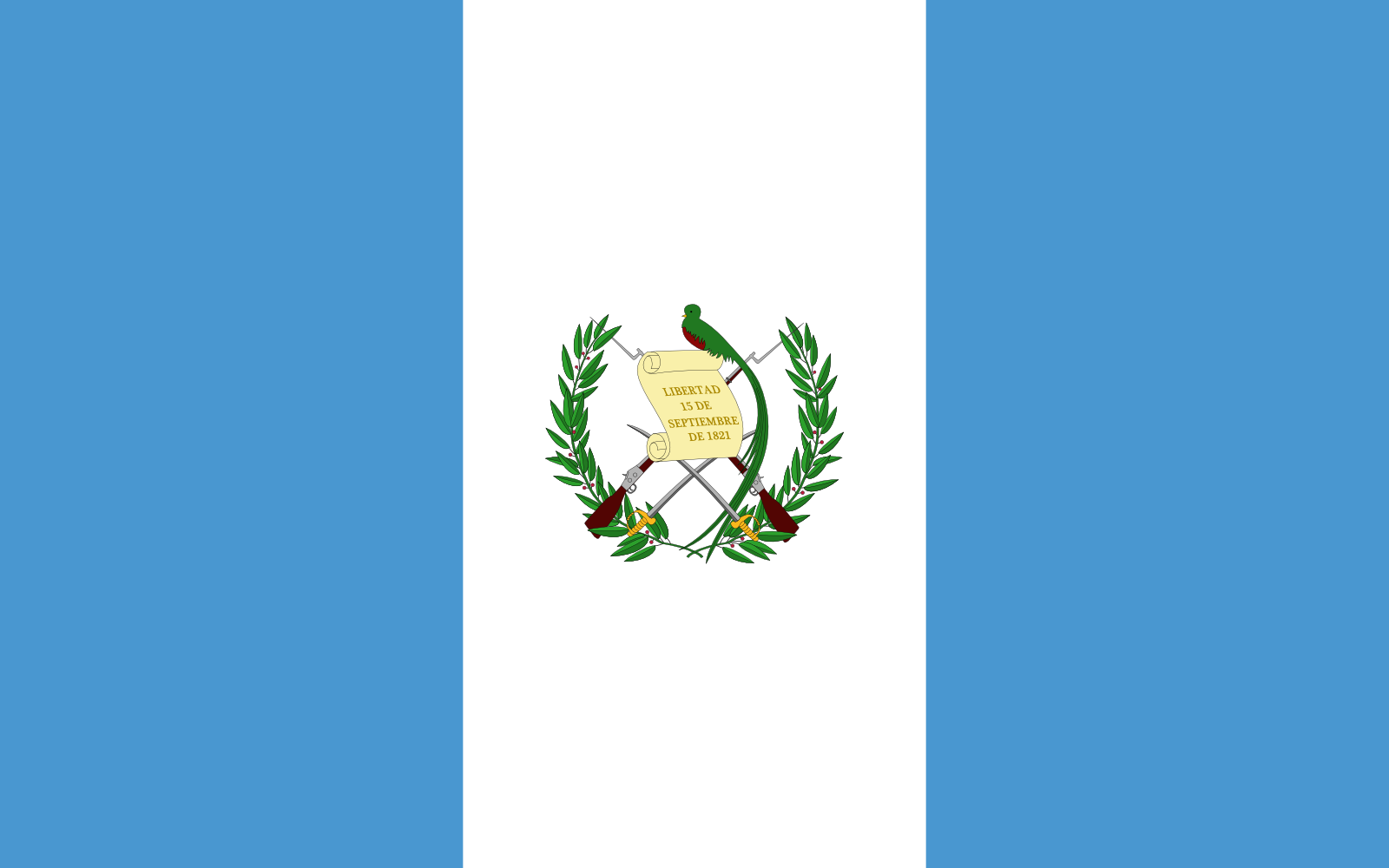Bild der Staatsflagge Guatemala - mit einer Auflösung von 1600x1000 - Mittelamerika