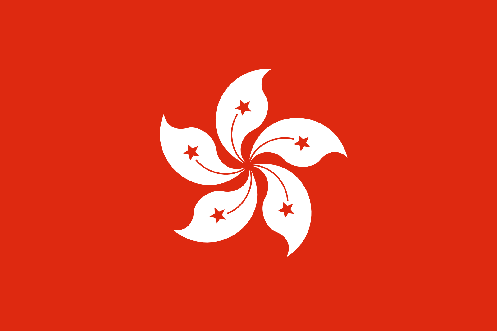 Bild der Staatsflagge Hongkong - mit einer Auflösung von 1600x1067 - Ostasien