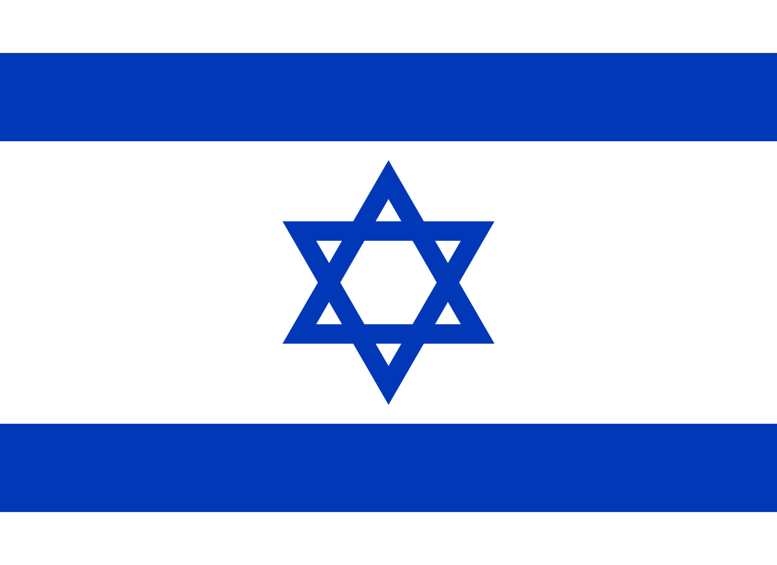 Bild der Staatsflagge Israel - mit einer Auflösung von 1600x1164 - Naher Osten