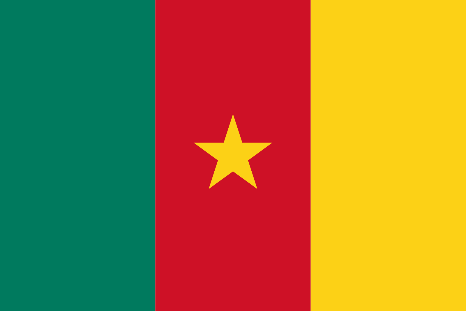 Bild der Staatsflagge Kamerun - mit einer Auflösung von 1600x1067 - Afrika