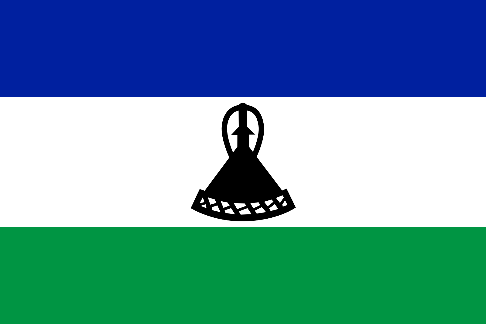 Bild der Staatsflagge Lesotho - mit einer Auflösung von 1600x1067 - Afrika