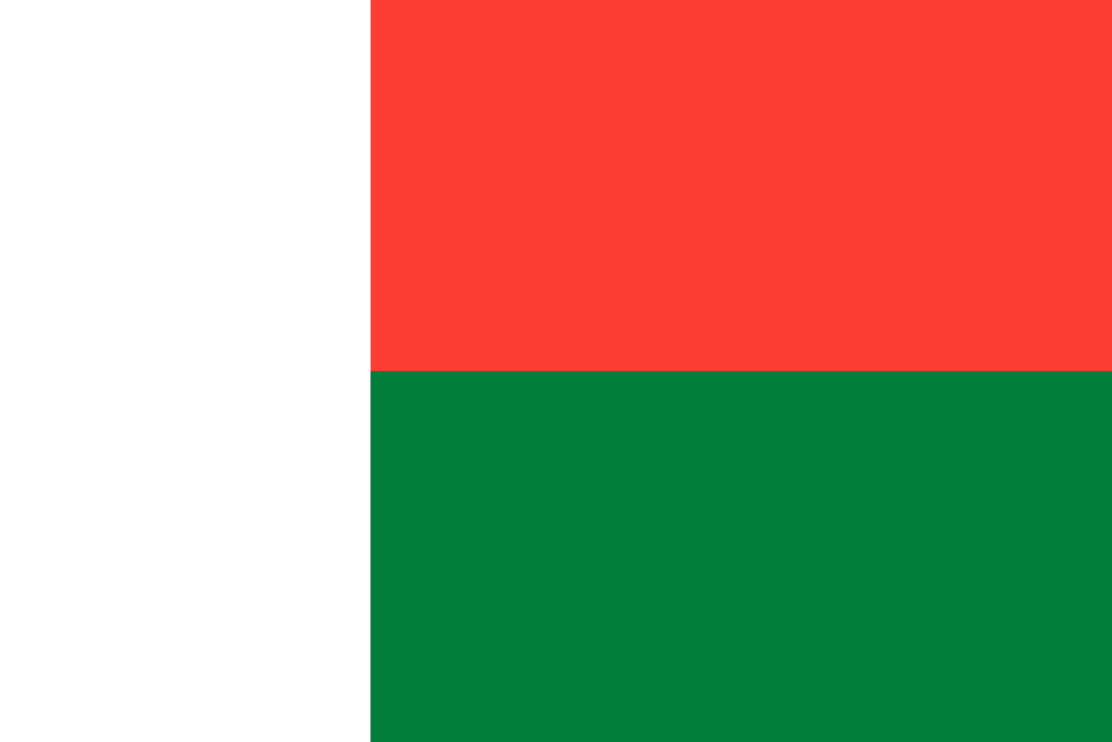 Bild der Staatsflagge Madagaskar - mit einer Auflösung von 1600x1067 - Afrika