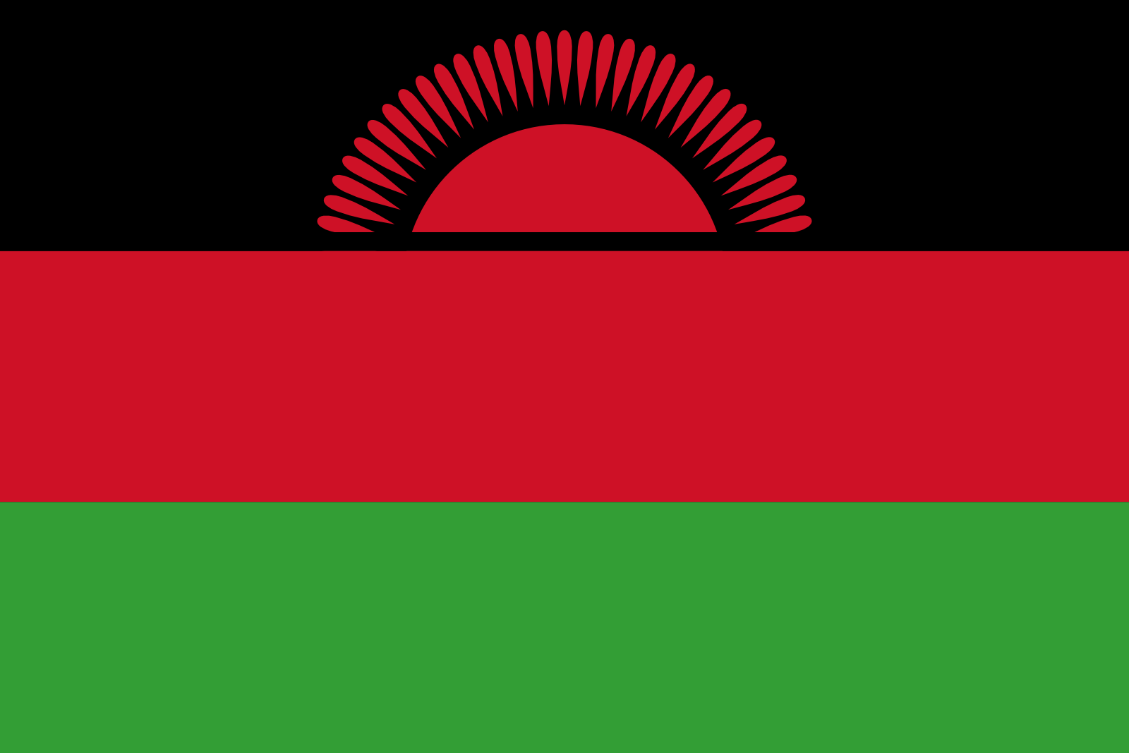 Bild der Staatsflagge Malawi - mit einer Auflösung von 1600x1067 - Afrika