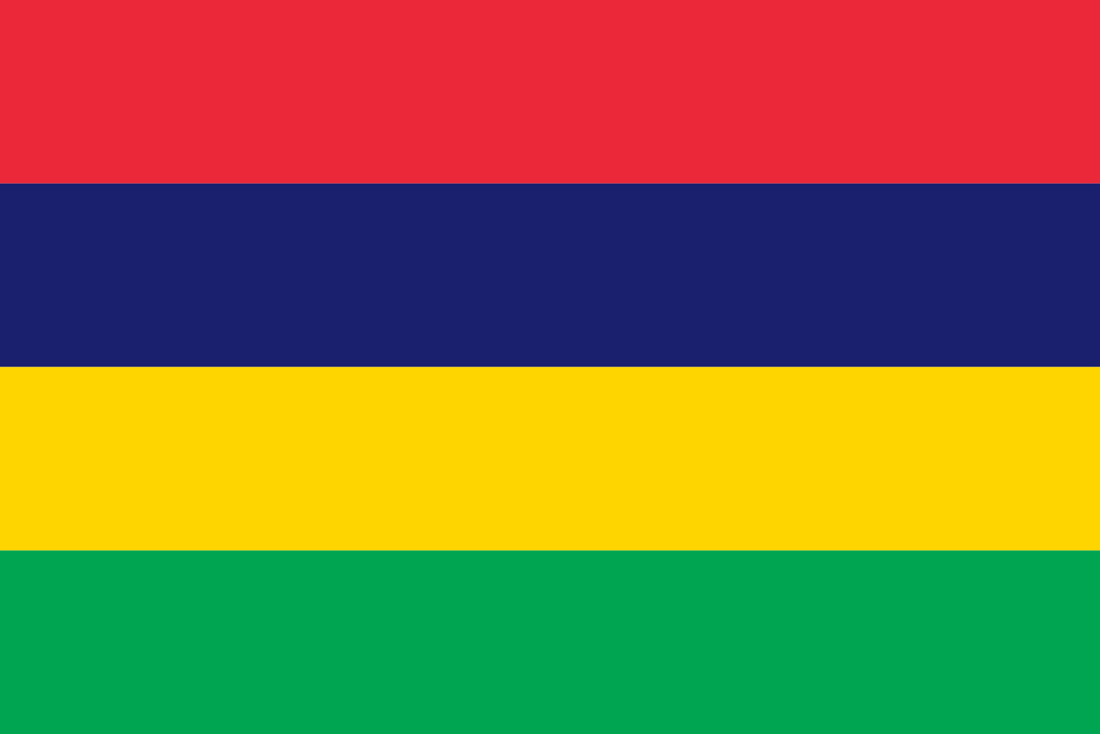 Bild der Staatsflagge Mauritius - mit einer Auflösung von 1600x1067 - Afrika