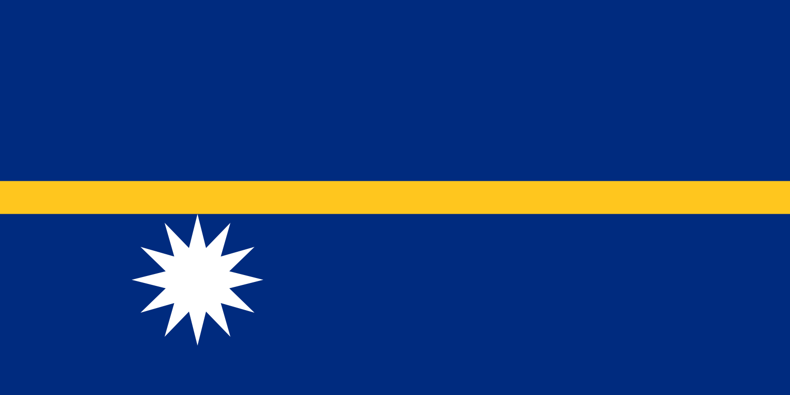 Bild der Staatsflagge Nauru - mit einer Auflösung von 1600x800 - Ozeanien