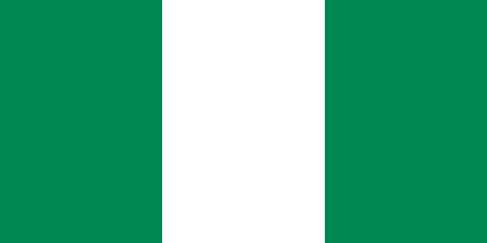 Bild der Staatsflagge Nigeria - mit einer Auflösung von 1600x800 - Afrika