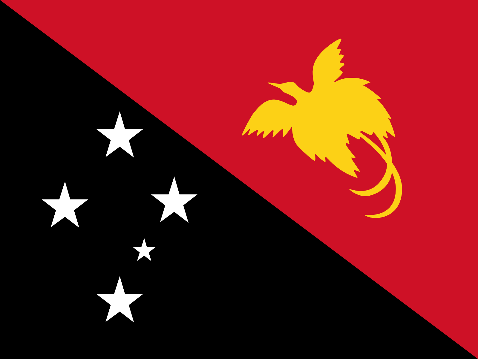 Bild der Staatsflagge Papua-Neuguinea - mit einer Auflösung von 1600x1200 - Ostasien
