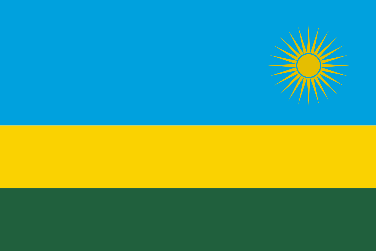 Bild der Staatsflagge Rwanda - mit einer Auflösung von 1600x1067 - Afrika
