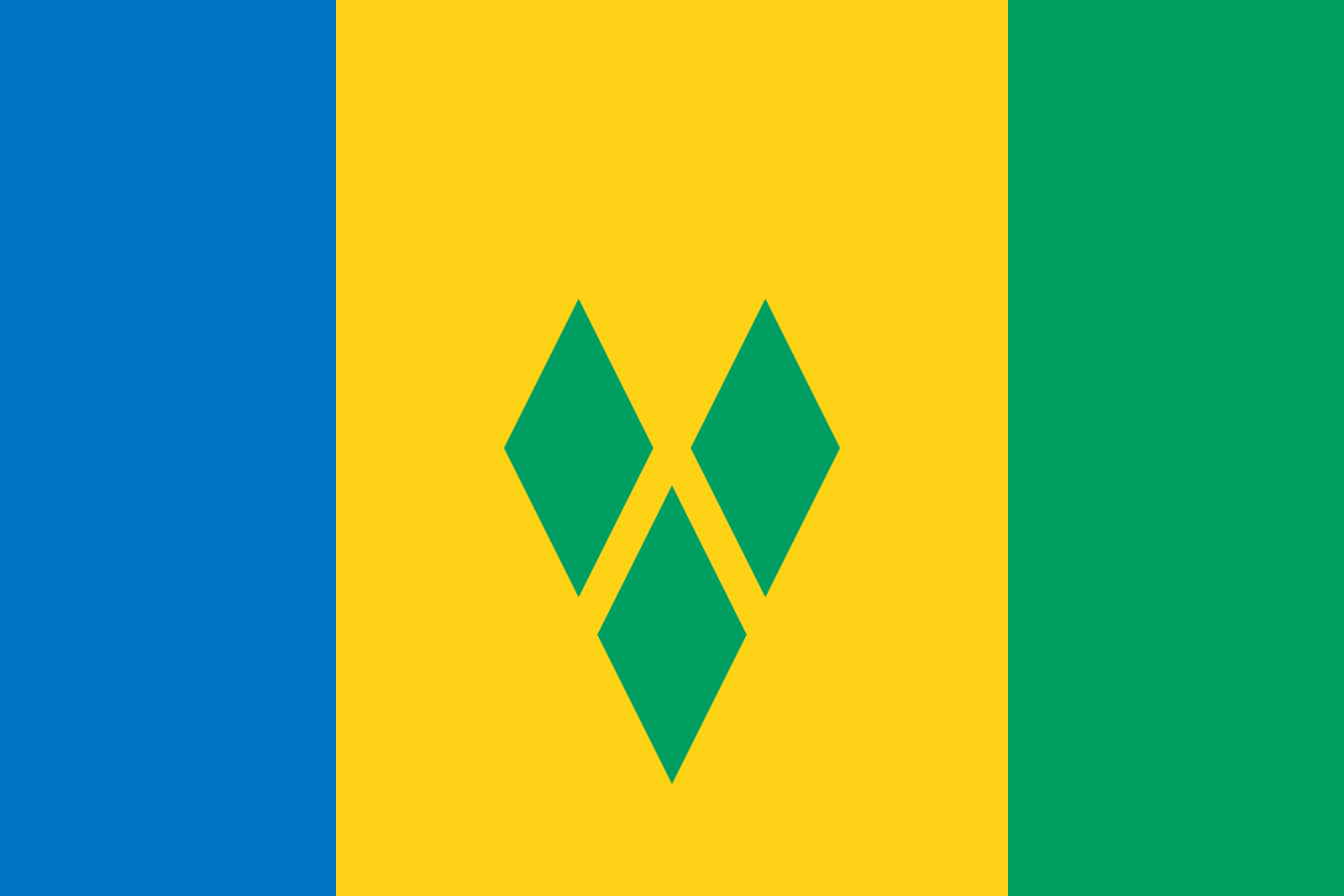 Bild der Staatsflagge Saint Vincent und die Grenadinen - mit einer Auflösung von 1600x1067 - Mittelamerika