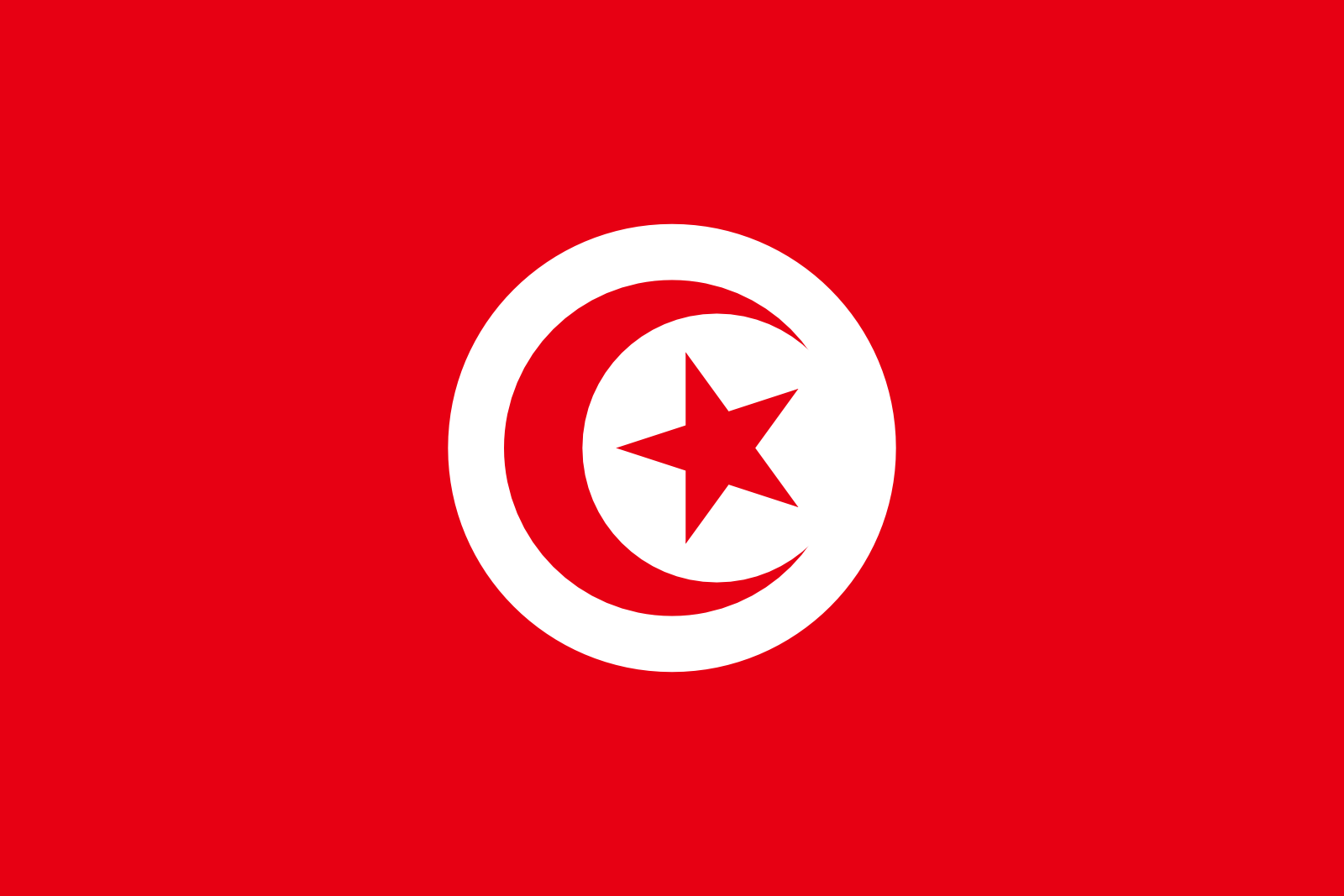 Bild der Staatsflagge Tunesien - mit einer Auflösung von 1600x1067 - Afrika