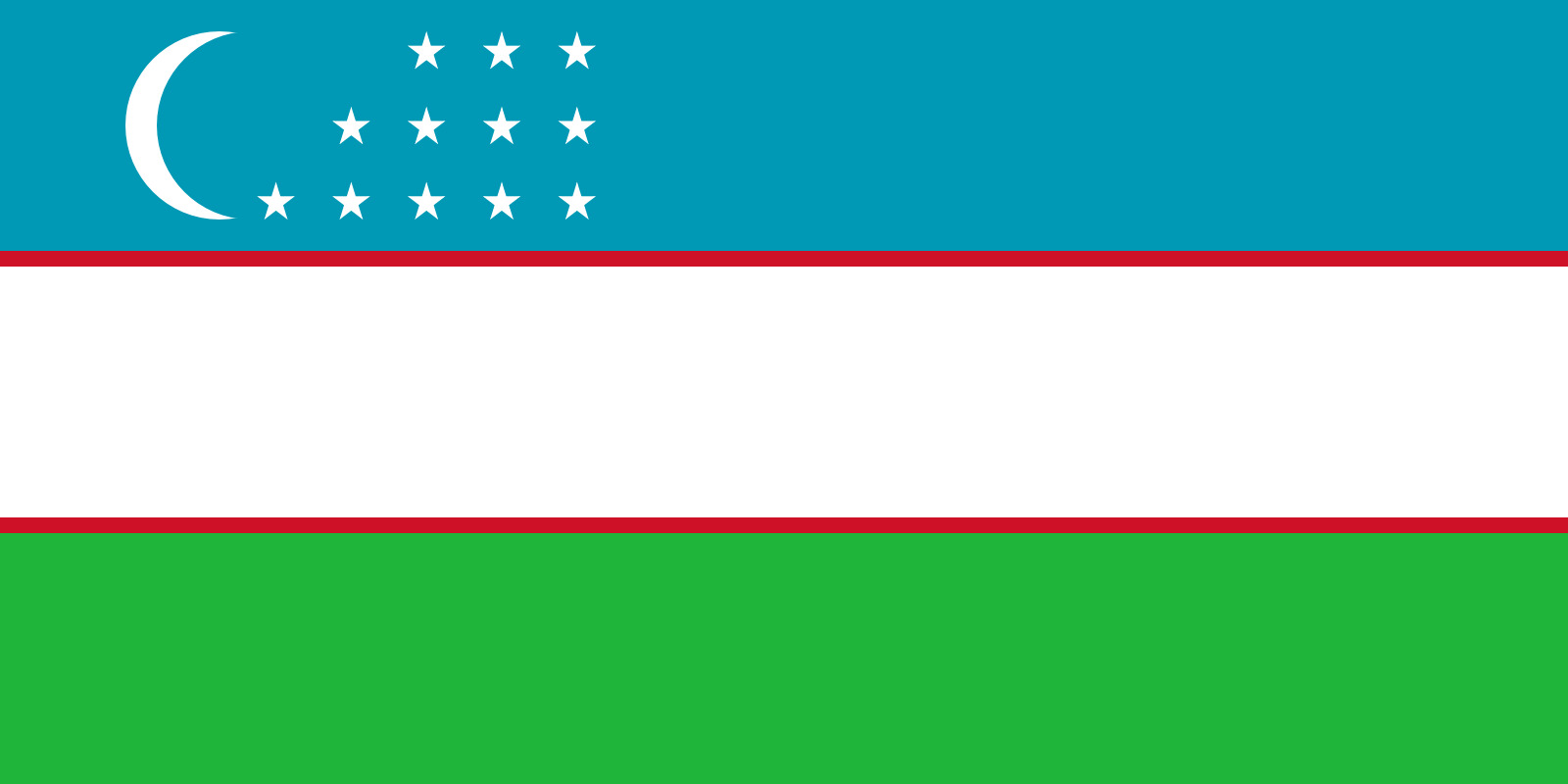 Bild der Staatsflagge Usbekistan - mit einer Auflösung von 1600x800 - Zentralasien