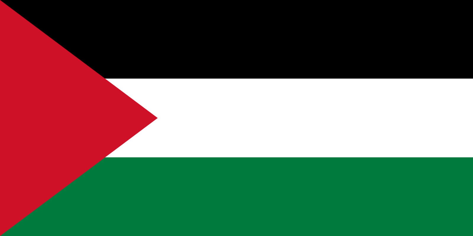 Bild der Staatsflagge West Bank - mit einer Auflösung von 1600x800 - Naher Osten