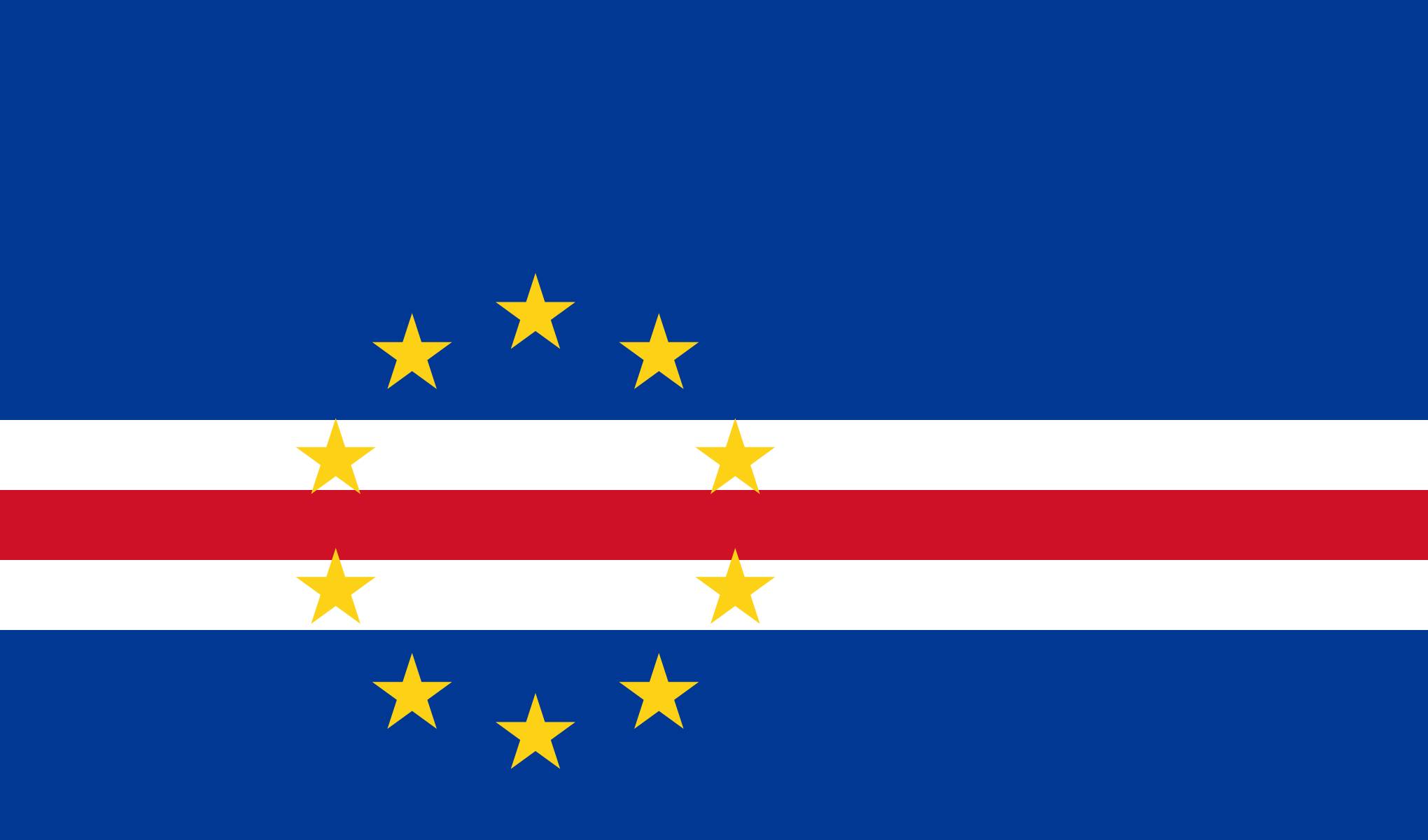 Bild der Staatsflagge Cape Verde - mit einer Auflösung von 2040x1200 - Afrika