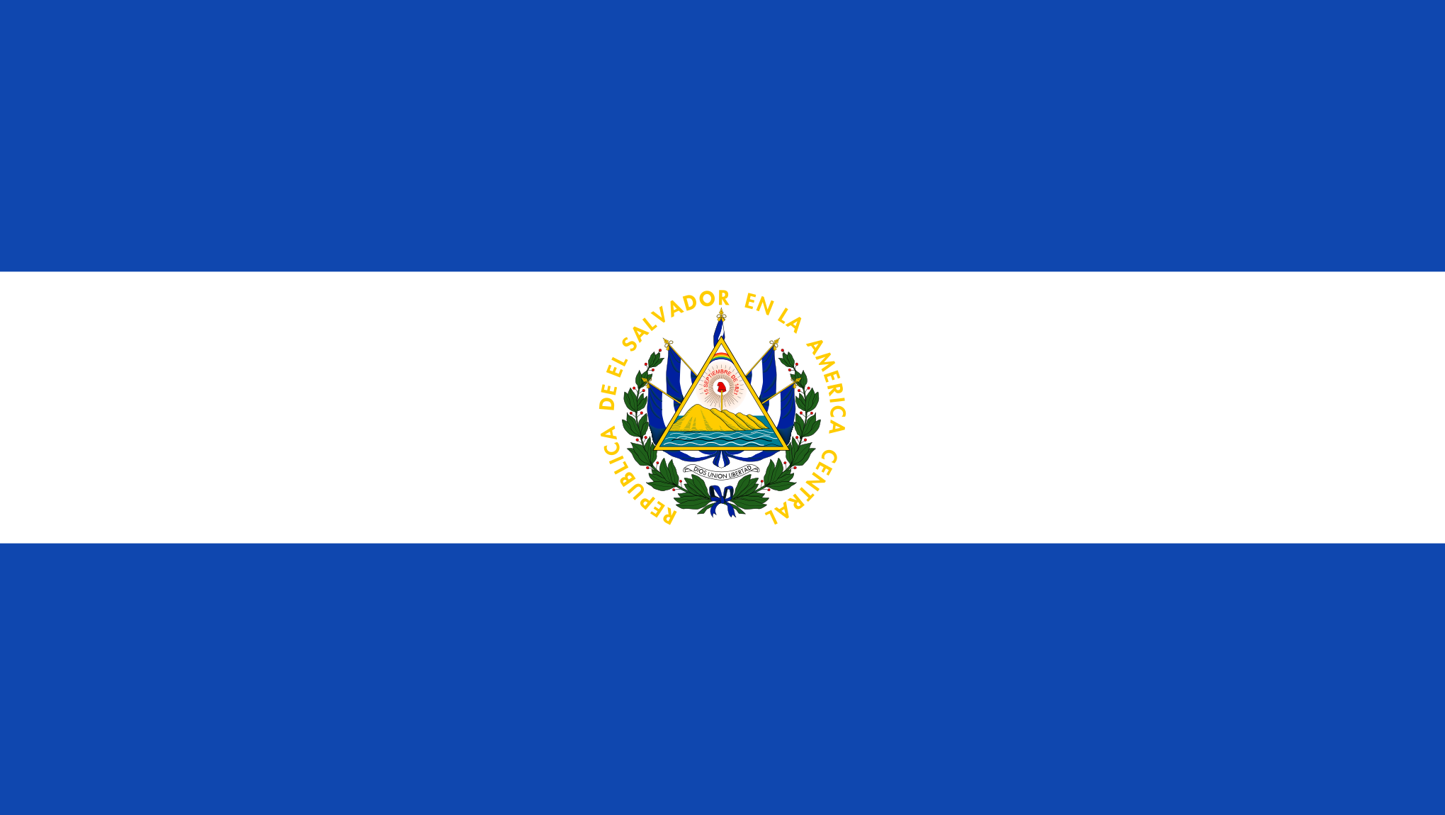 Bild der Staatsflagge El Salvador - mit einer Auflösung von 2040x1150 - Mittelamerika