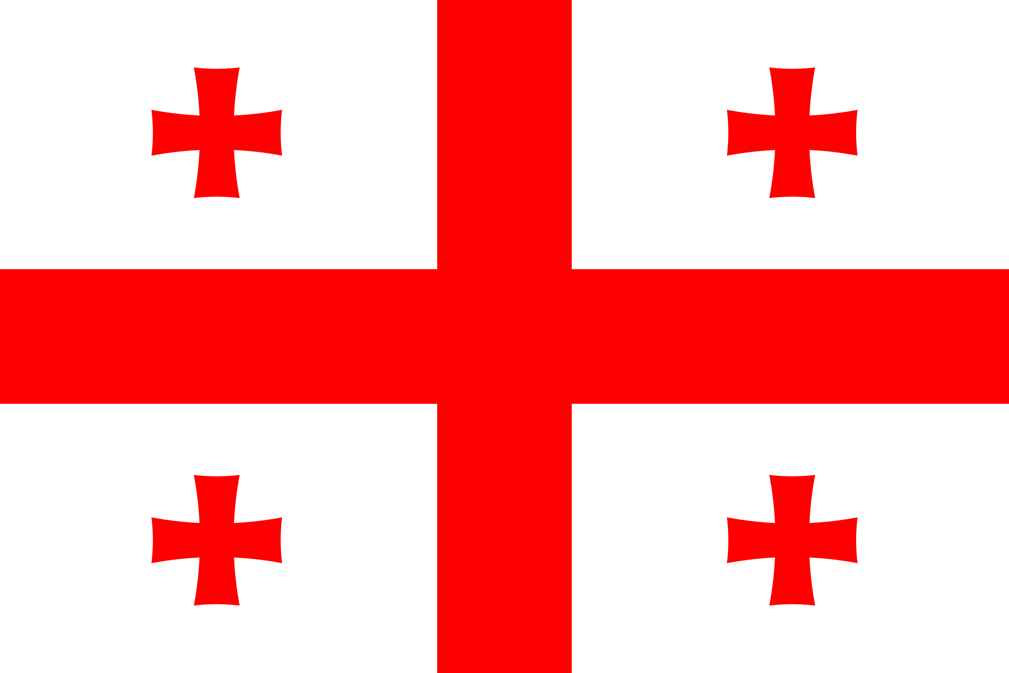 Bild der Staatsflagge Georgia - mit einer Auflösung von 2040x1360 - Naher Osten