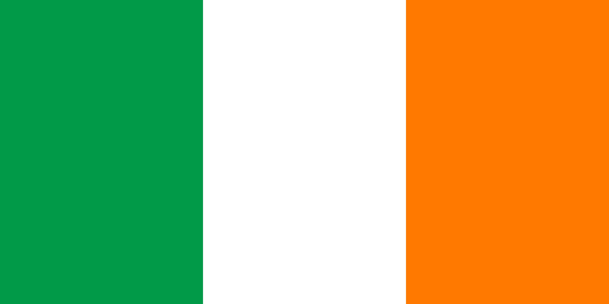 Bild der Staatsflagge Irland - mit einer Auflösung von 2040x1020 - Europa