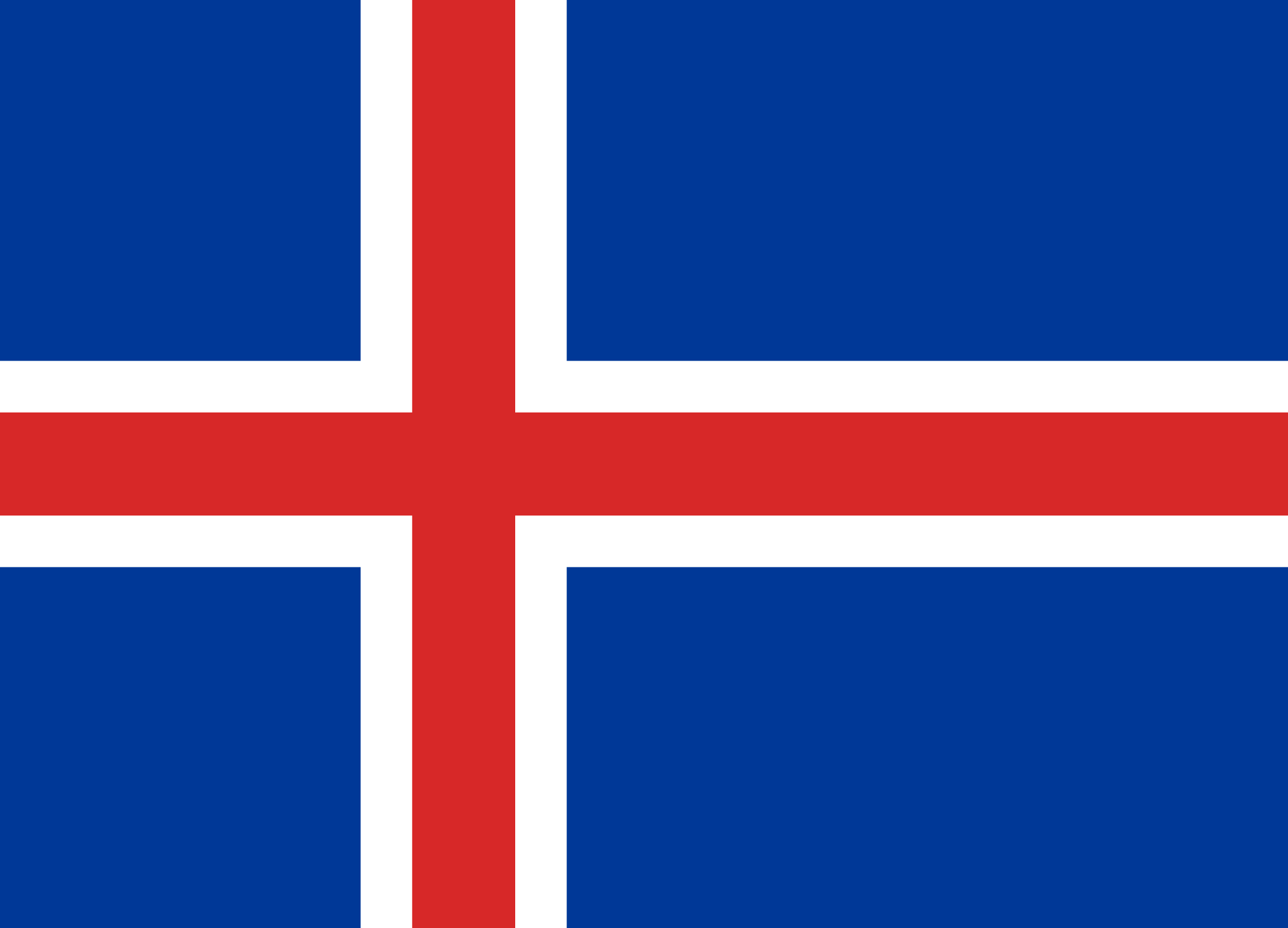 Bild der Staatsflagge Island - mit einer Auflösung von 2040x1469 - Europa