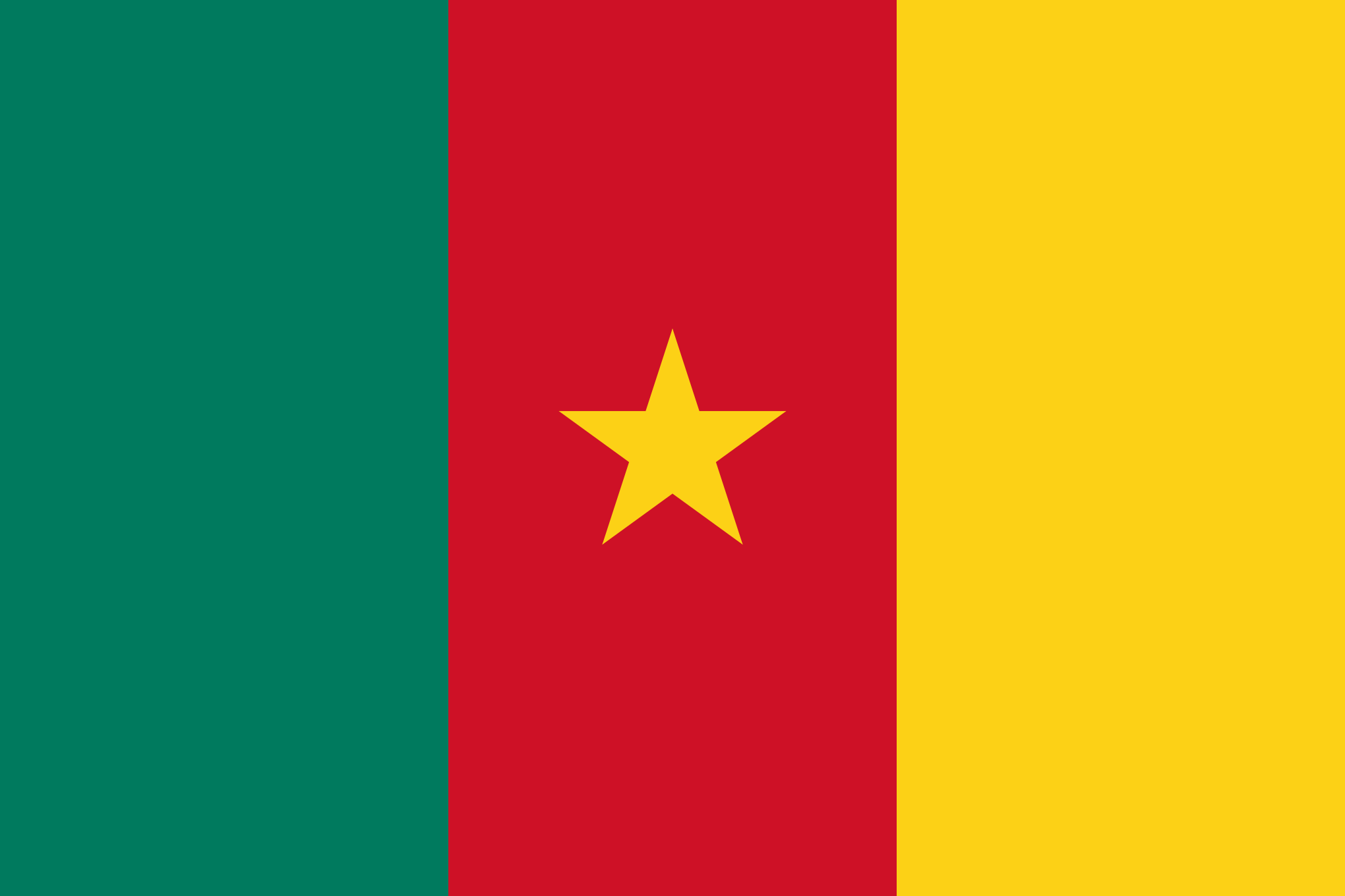 Bild der Staatsflagge Kamerun - mit einer Auflösung von 2040x1360 - Afrika
