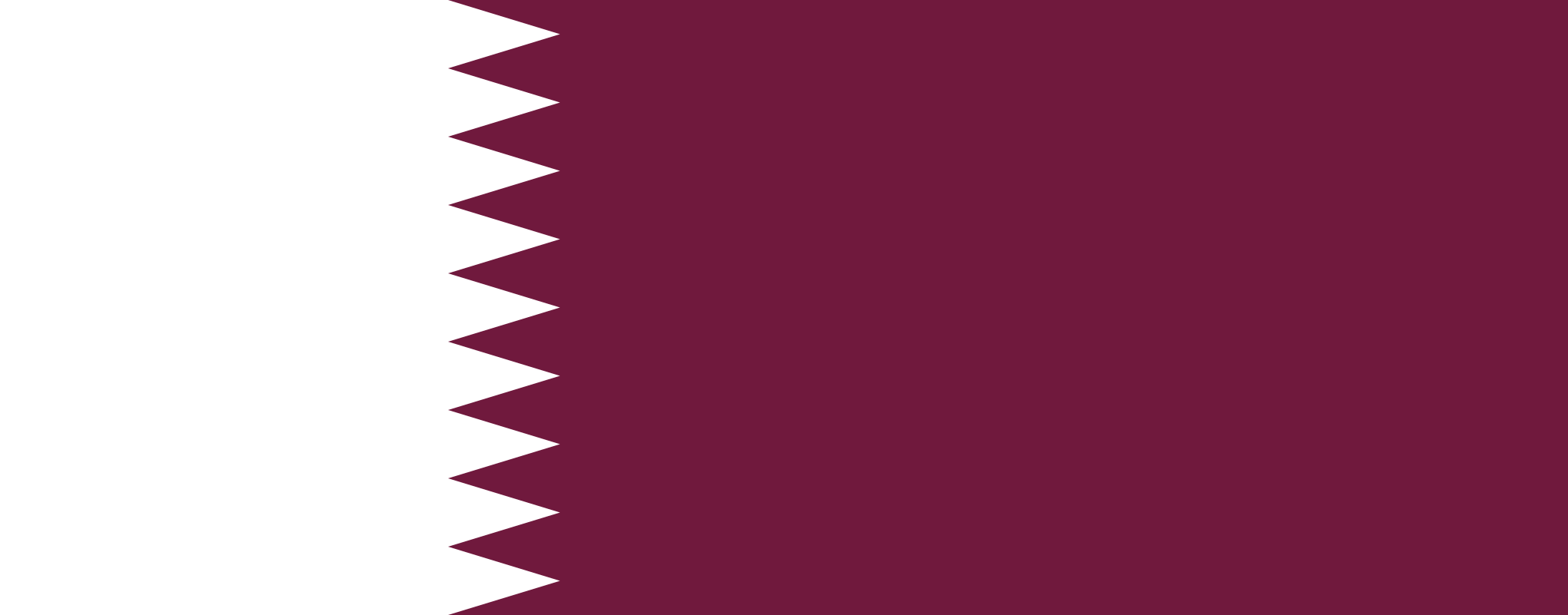 Bild der Staatsflagge Katar - mit einer Auflösung von 2040x801 - Naher Osten